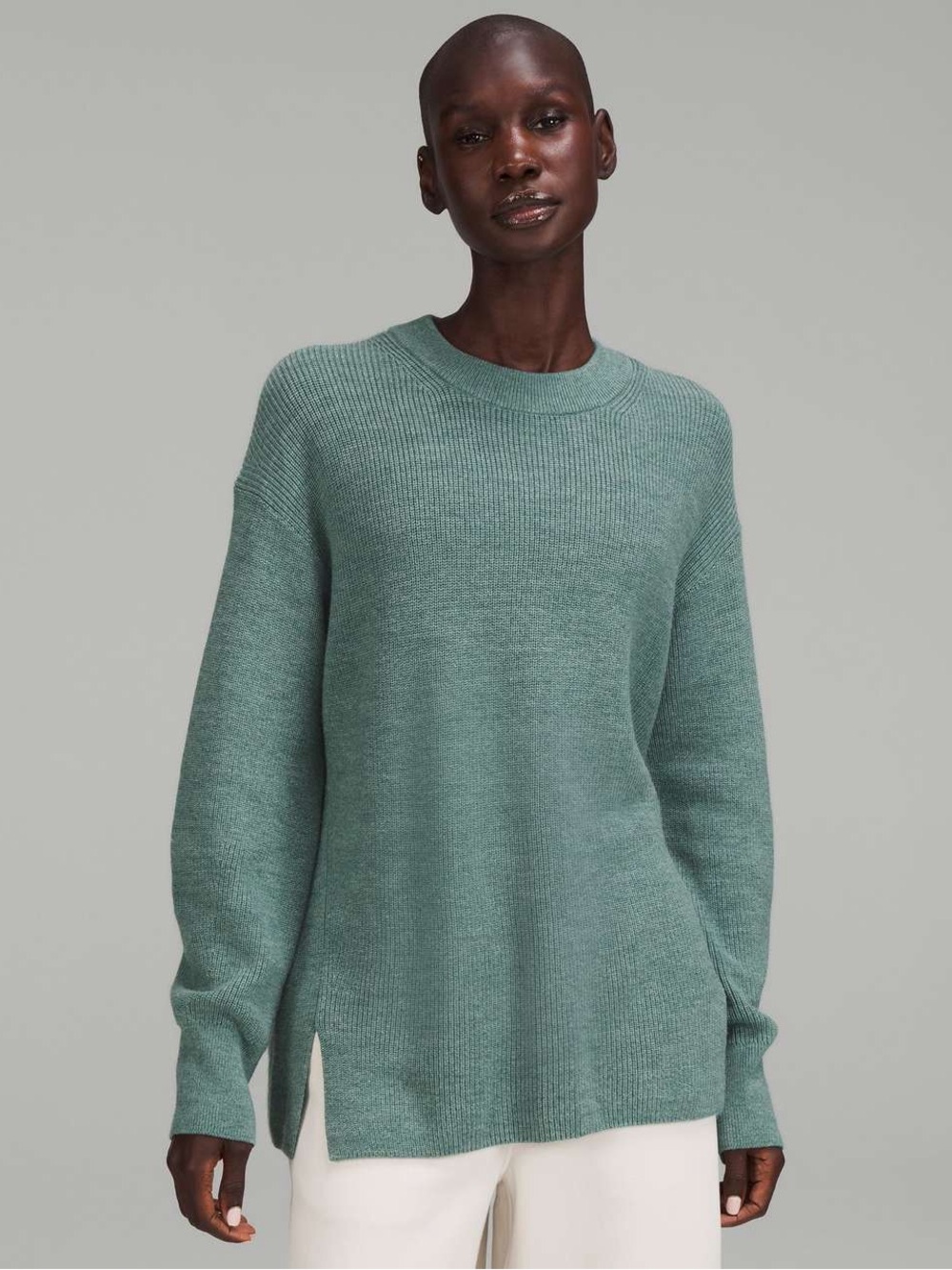 Lululemon Merino Wool Relaxed Teal Crewneck Women's Sweater